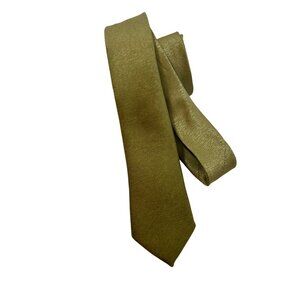 Kenneth Cole NY Vtg Men’s Tie Sulk Gold 60” x 2” Shimmery Greenish Tint  Dressy